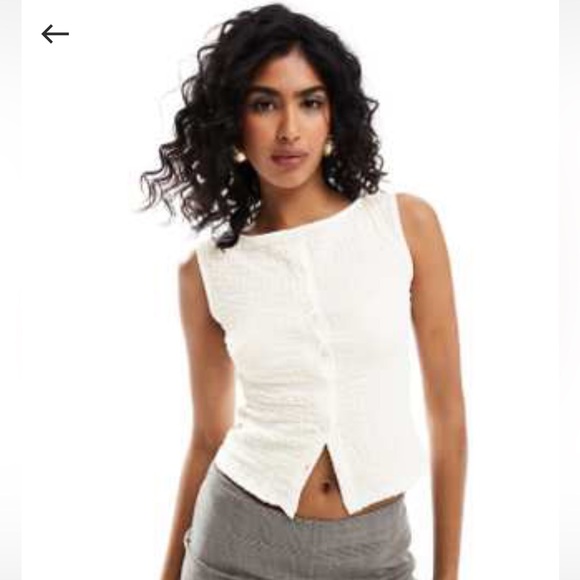 ASOS textured button up tank top - Picture 2 of 2